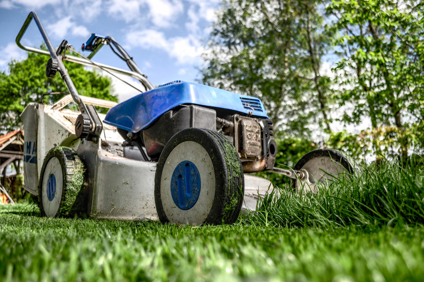 White Push Lawnmower